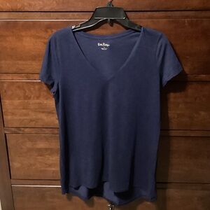 Lilly Pulitzer Deep Blue Short Sleeve Tee V Neck